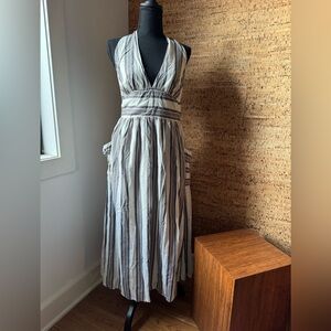 Urban Outfitters Gray Striped Backless Dress